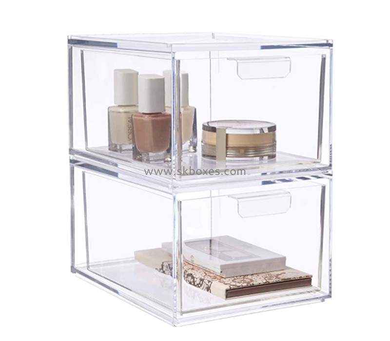 Plexiglass box supplier custom acrylic skincare products drawer organizer box BMB-204