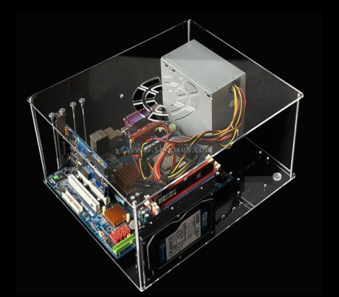 Acrylic products manufacturer custom plexiglass open computer frame DIY chassis rack desktop computer case BCC-021