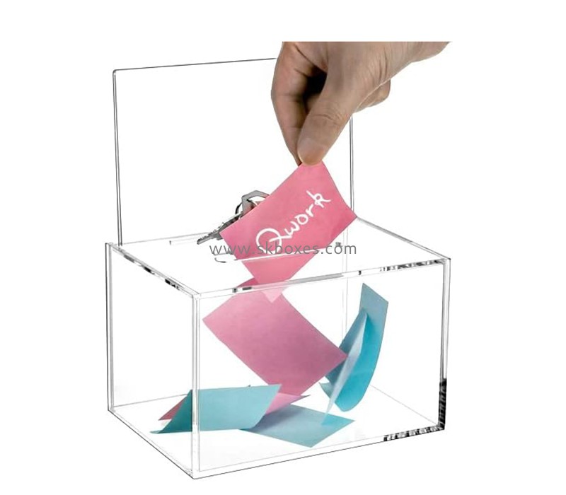 Lucite item manufacturer custom acrylic comment box with sign holder BBS-778