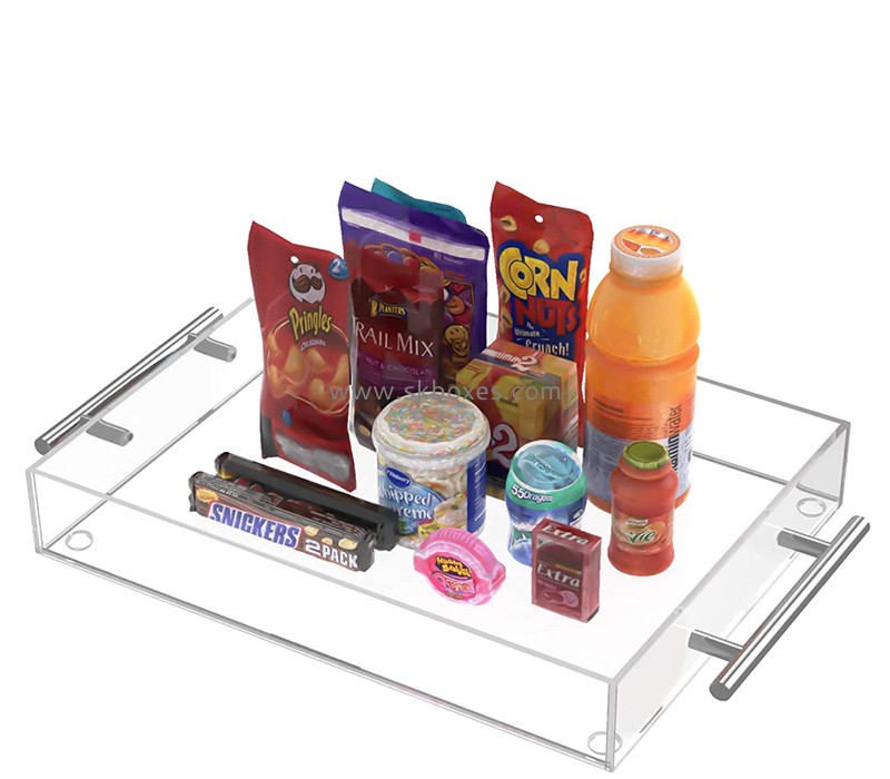 Custom acrylic food organizer tray with handles BFD-066