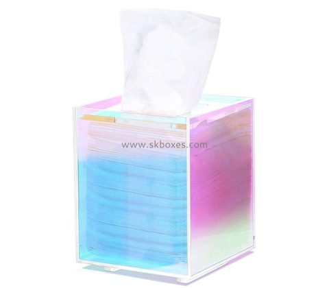 Custom iridescent acrylic restaurant facial tissue box BTB-256