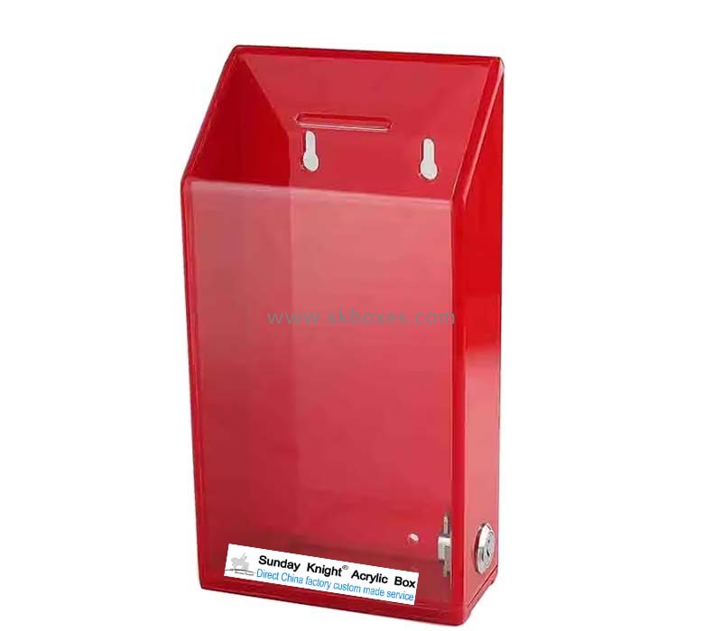 Custom acrylic wall mounted donation collection box BDB-321