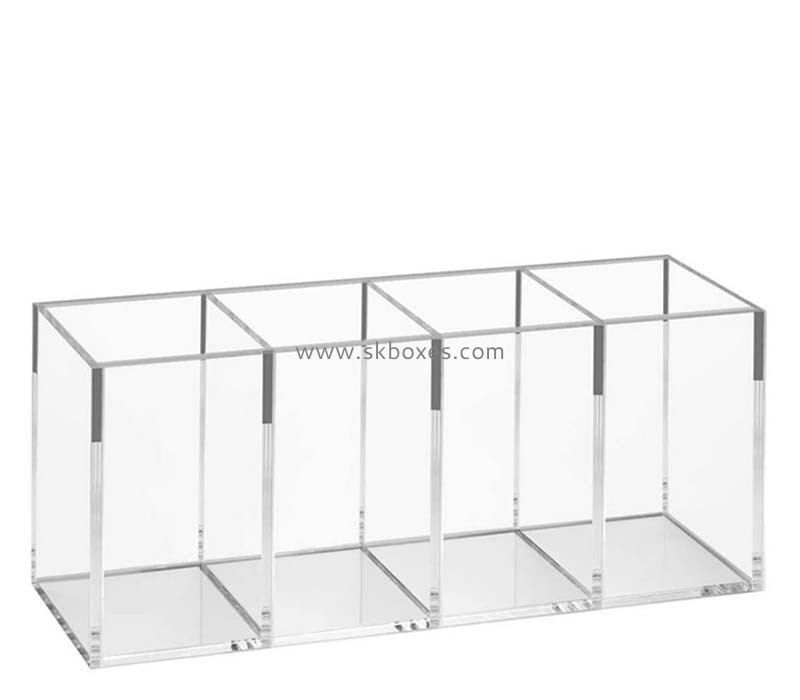 Custom acrylic countertop 4 compartments pen holder BDC-2412