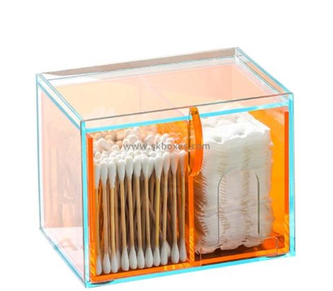 Custom wholesale acrylic cotton swab makeup cotton pads organizer BMB-254