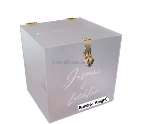 Custom wholesale acrylic lockable charity box BDB-327