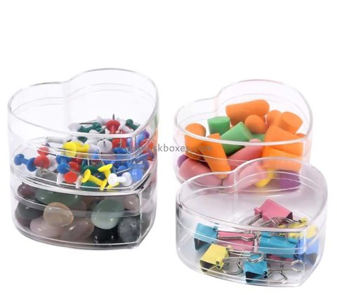 Custom wholesale acrylic heart shaped container with lid BSC-153