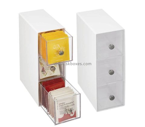 Custom wholesale acrylic tea bag storage drawer box BFD-082