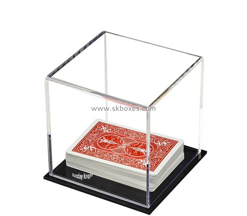 Custom wholesale acrylic 5 sided display case with black base BDC-2414