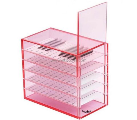 Custom wholesale acrylic flip pull multi-layer eyelash storage box BDC-2417