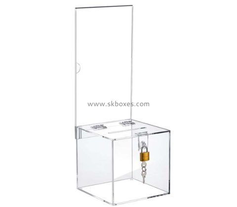 Custom wholesale acrylic donation box BBS-818