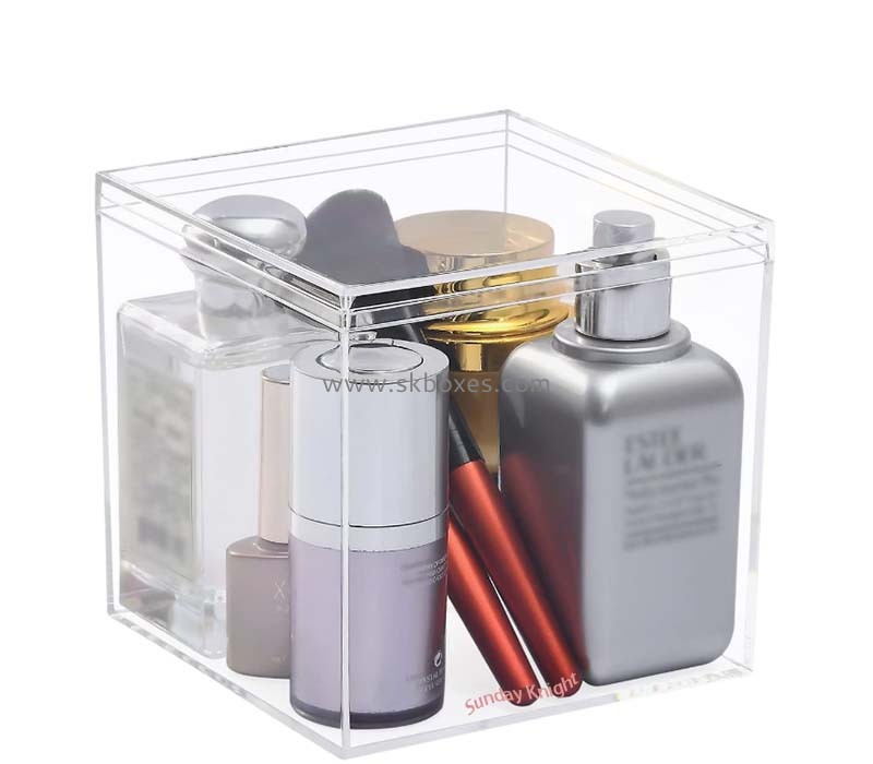 Custom wholesale acrylic skincare beauty storage box with lid BMB-262