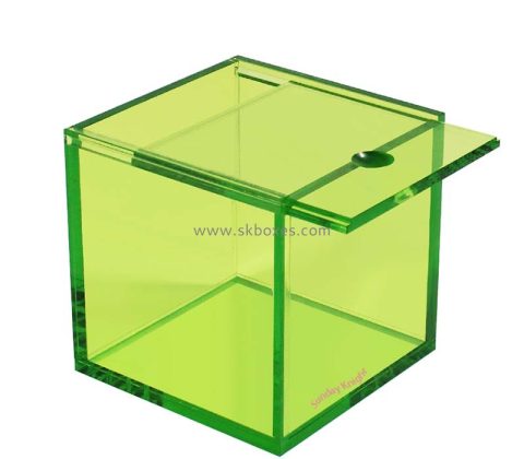 Custom wholesale acrylic skincare storage box with sliding lid BMB-263