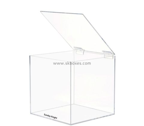 Custom wholesale acrylic storage box with hinged lid BSC-159