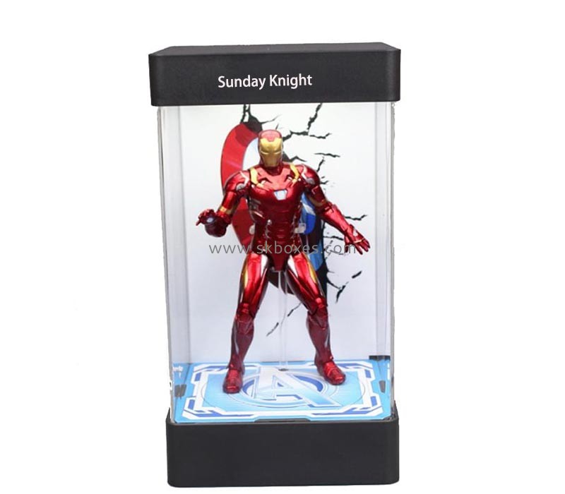 Custom wholesale acrylic figure LED display case BLD-097