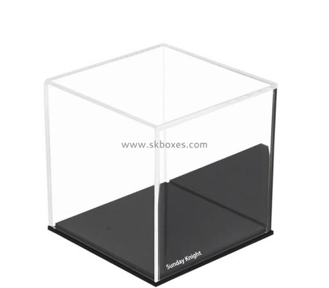 Custom wholesale acrylic 5 sided display case with black base BDC-2424