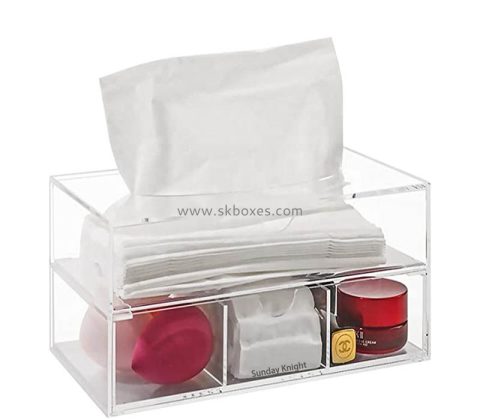 Custom wholesale acrylic napkin holder with drawer organizer BTB-278