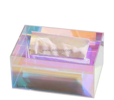 Custom wholesale rainbow acrylic napkin holder box BTB-282