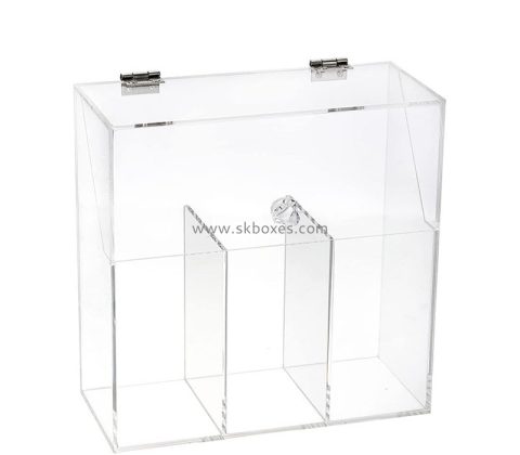 Custom wholesale acrylic makeup brush holder with dustproof lid BMB-266