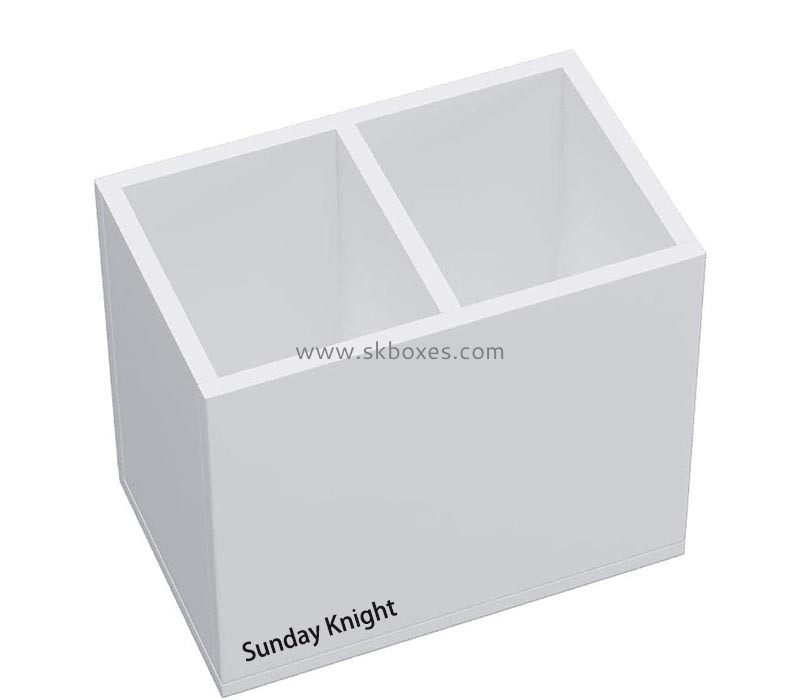 Wholesale custom acrylic 2 compartments pen holder BSC-166