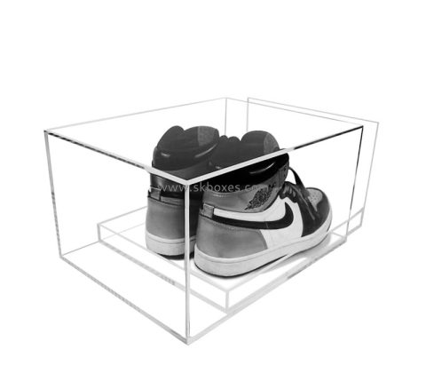 Lucite boxes supplier custom acrylic gym shoes showcase BSB-025