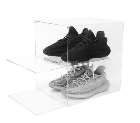 Perspex boxes supplier custom acrylic shoes storage box BSB-027