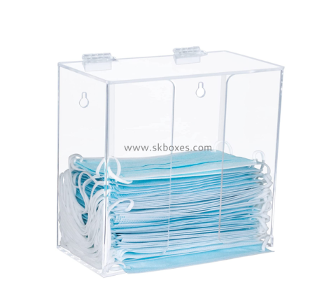 Acrylic box supplier custom lucite wall mount face mask dispenser box holder BTB-225