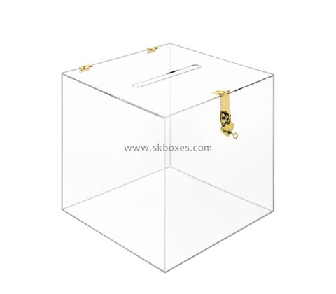 Lucite boxes manufacturer custom acrylic comment box with lock BBS-772