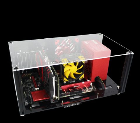 Plexiglass item supplier custom internet cafe transparent acrylic open computer case BCC-029