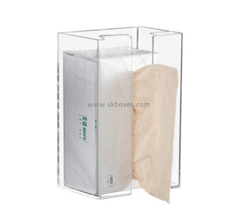 Perspex display supplier custom acrylic wall hanging facial tissue holder box BTB-234