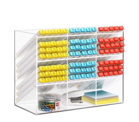 Acrylic manufacturer customize lucite pen organizer plexiglass desk pencil holder BDC-2325