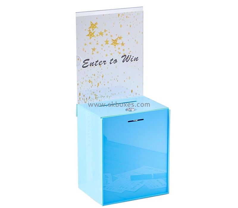 Plexiglass item supplier custom acrylic ballot box with lock and sign plate BBS-787