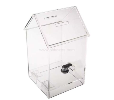 Custom acrylic house shape money collection box