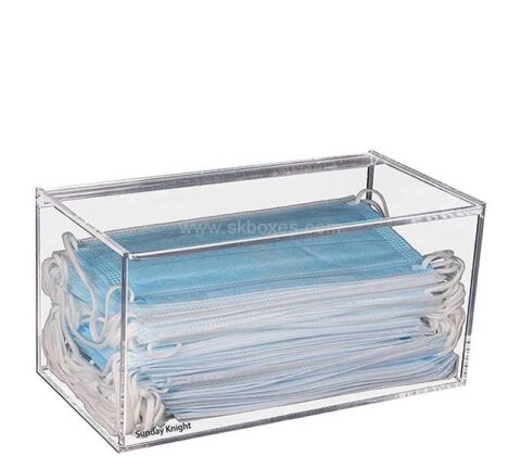 Wholesale custom acrylic face mask dispenser with hinged lid