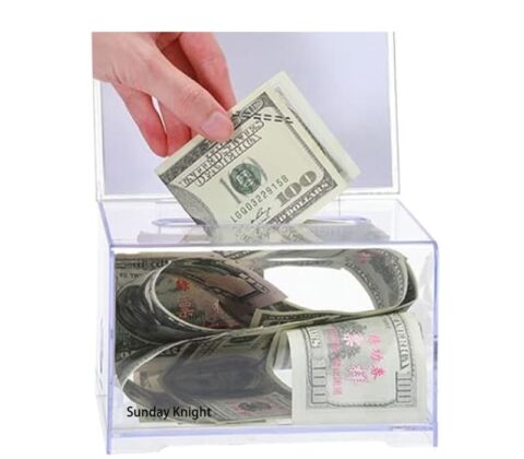 Wholesale custom acrylic fundraising collection box