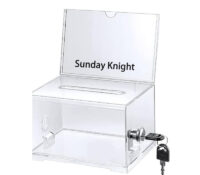 Wholesale custom acrylic charity box with sign holder