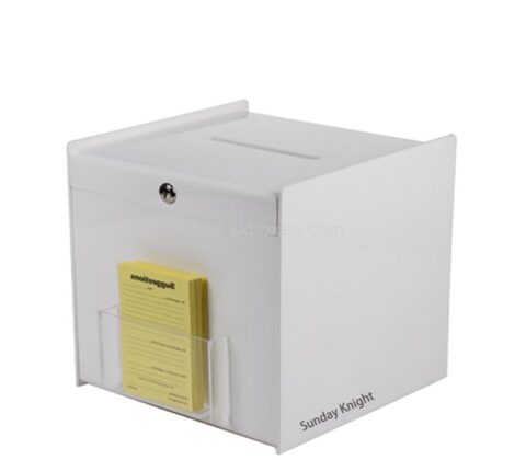 Wholesale custom acrylic suggestion box with notepad holder