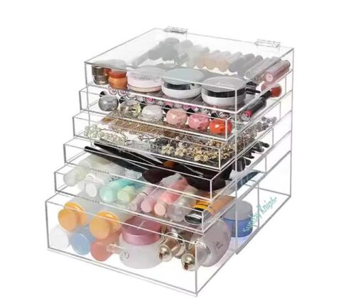 Wholesale custom acrylic beauty 6 drawers organizer